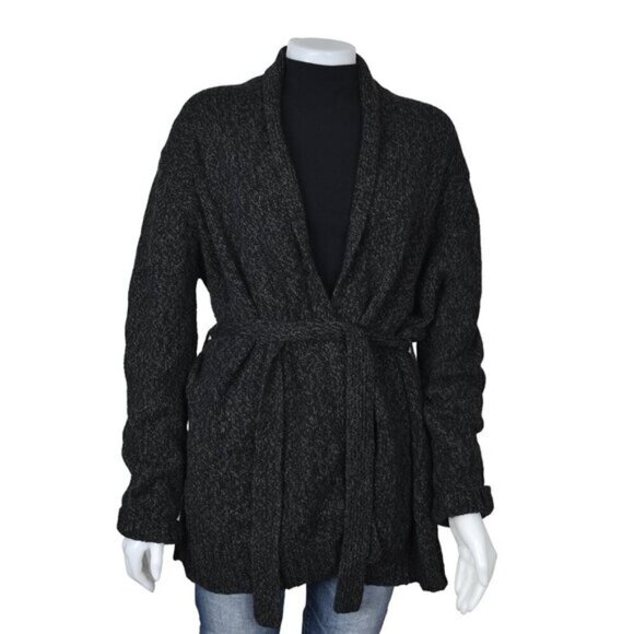 Levi's Knit Tie Cardigan Sweater Wool Blend Black Gray Size XL - Picture 5 of 9